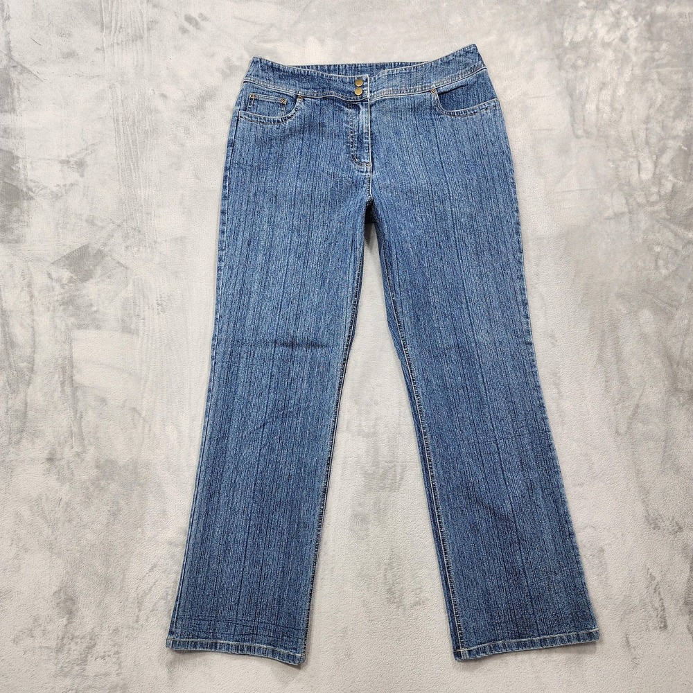Vintage Shaver Lake Casuals Jeans Womens 14 Blue Mid Rise Straight Stretch Denim